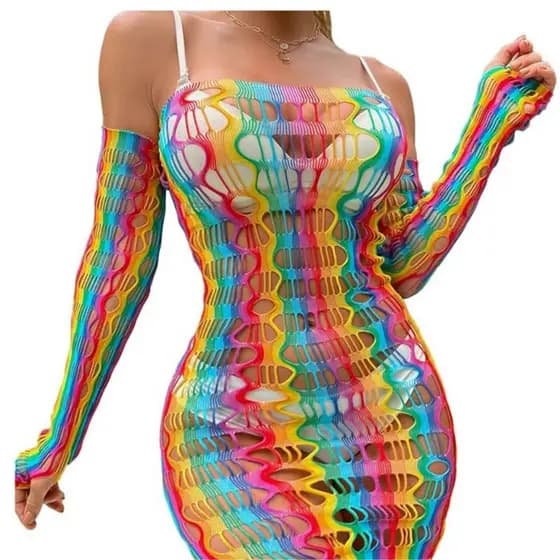 Vestido Arrastão Carnaval 2025 Roupa De Praia Para Festivais De Danças