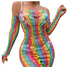 Vestido Arrastão Carnaval 2025 Roupa De Praia Para Festivais De Danças