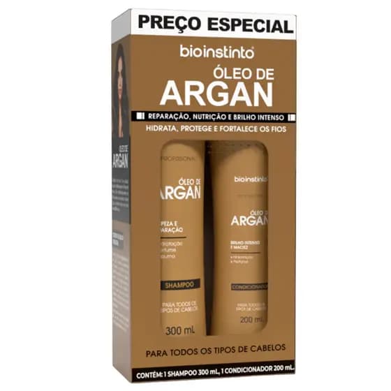 Kit Óleo de Argan Bio Instinto 2 Itens (6 KITS OU 12 KITS)