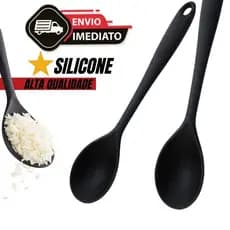 Colher de Silicone Reforçada Antiaderente Utensílio para Cozinha, Massas, Molhos e Alta Temperatura