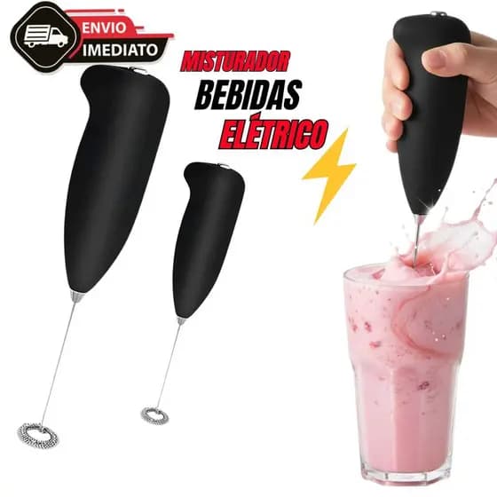 Mixer Elétrico Portátil a Pilha – Espumador de Leite, Café, Ovos e Bebidas | Cozinha Fácil