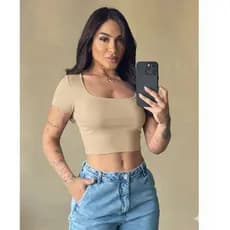 Cropped Feminino Manga Curta Suplex