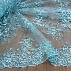 Tule Ivisível Bordado Tecido elegante para moda festa e Aplicações de Luxo(1M×1,30M)