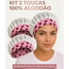 Touca de cozinha kit com 2 em tecido 100% algodão lanchonete confeitaria padaria restaurante