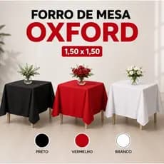 Toalha de mesa Oxford 1,50×1,50 forro de mesa acabamento bainha para restaurante lanchonete padaria alta qualidade