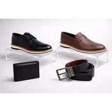 Kit 2 Sapato Masculino Casual E Mocassim Cinto Carteira Sapatenis Preto Marrom Casamento Padrinho