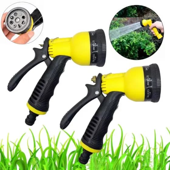 Esguicho Mangueira Para Jardim 8 Jatos  Alta Pressão Gatilho Com Trava Bico Regulável Engate Rápido