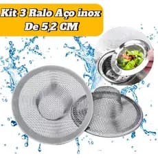 Ralo Ralinho Pia Inox Cozinha Banheiro 5,2cm Multiuso Universal