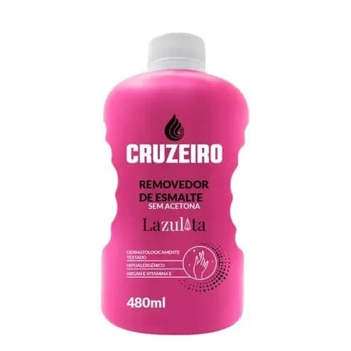 Removedor de Esmalte Sem Acetona Cruzeiro 480ml com Óleo de Argan