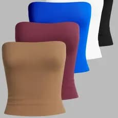 Kit3 Cropped Tubinho Top Tube Faixa Blusa Feminino Básico forrada Suplex Blogueira Premium