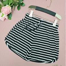 Short Curto Malha Canelada Simples básico Listrada
