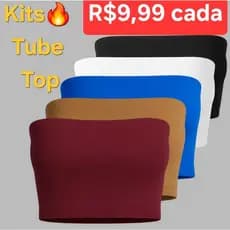 Kits Tube Top Faixa Cropped Forrado Suplex Premium várias cores preço de atacado