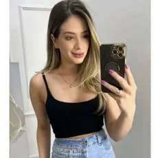 Top Cropped feminino de Alça Fina Com Bojo em Suplex Tamanho Único