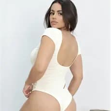 Body Costa Nua feminino Manga Curta Tamanho Único moda Gringa