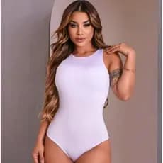Body Sara em Suplex Basico e Elegante Blogueira Tamanho Unico com Bojo