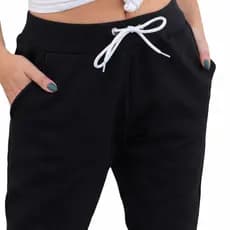 Calça Moletom Feminina Lisa Basica Flanelada Com Bolso Quentinha Inverno Confortavel