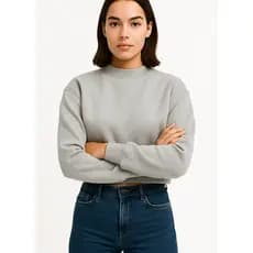 blusa moletom cropeed feminino CINZA somente