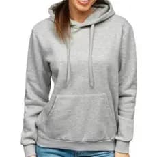 Blusa Moletom Feminina Canguru Lisa Flanelada Com Capuz Ajustavel