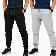 Calça Moletom Masculina Com Felpa Inverno Em Algodão Quente Confortavel Com Bolso E Cordão Ajustavel