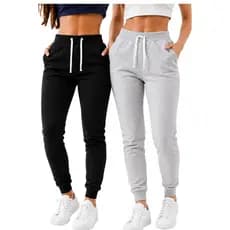 Calça Moletom Feminina Jogger Slim Flanelada Inverno Com Bolso Pronta Entrega