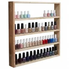 Esmalteira de Madeira Maciça 12cm entre Prateleiras - Nicho Organizador Profissional (Não é MDF)
