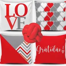 Kit 04 Capas de Almofada Decorativas Modernas Mais Almofada de Nozinho Escandinavo Luxo - 070