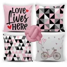Kit 04 Capas de Almofada Decorativas Modernas Mais Almofada de Nozinho Escandinavo Luxo - 031