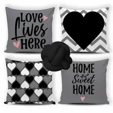 Kit 04 Capas de Almofada Decorativas Modernas Mais Almofada de Nozinho Escandinavo Luxo - 040