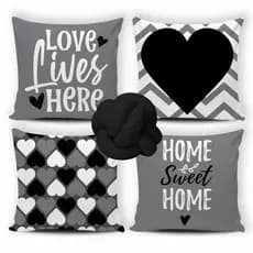 Kit 04 Capas de Almofada Decorativas Modernas Mais Almofada de Nozinho Escandinavo Luxo - 075