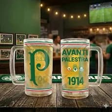 Caneca Térmica Time Futebol 450ml Palmeiras ,Corinthians ,Santos , Resistente Parede Dupla.