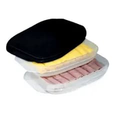 Conjunto Porta Frios Cor & Arte Retangular 1400 ml Helsim, organizador de geladeira.
