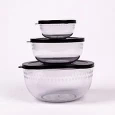 Kit 3 tigelas Clarity Helsim policarbonato Resistente.
