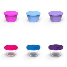 KIT 2 POTES REDONDOS 350 ML COM VALVULA DE RESPIRO/ IDEAL MICRO-ONDAS E GELADEIRA.
