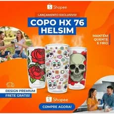 COPO COM DUPLA CAMADA 270ML, MANTÉM A TEMPERATURA DA SUA BEBIDA POR MAIS TEMPO