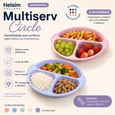 Prato infantil com 3 divisórias introdução alimentar Livre de BPA