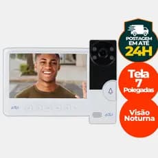 Video Porteiro Eletronico Campainha com videochamada Tela de 7 Polegadas Visão Nortuna Resistente Água Olho Mágico Casa apartamento Comercio Escritório