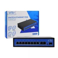 SWITCH POE 8 PORTAS RJ45 10/100/1000 UPLINK 2 SFP 1 ATS-1082 AITEK