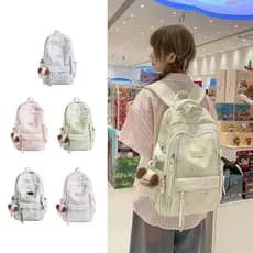 Mochila escolar de grande capacidade para meninas, mochila estilosa com estampa de estrelas para estudantes do ensino fu