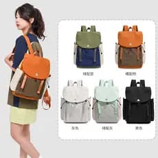 Nova mochila de camping ao ar livre com design em cores contrastantes para mulheres, leve, de grande capacidade, resiste