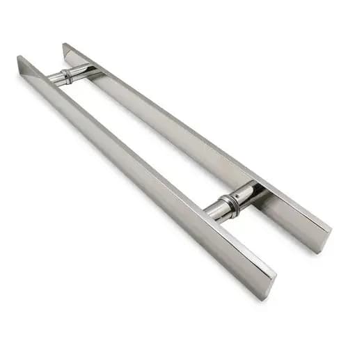 Puxador Inox Duplo 120cm Porta Pivotante Madeira Vidro 1,2 Metro