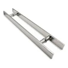 Puxador Inox Duplo 120cm Porta Pivotante Madeira Vidro 1,2 Metro