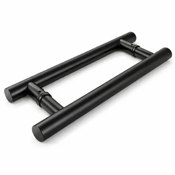 Puxador Inox Preto Tubular Redondo 45cm Porta Vidro/madeira