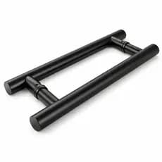 Puxador Inox Preto Tubular Redondo 45cm Porta Vidro/madeira