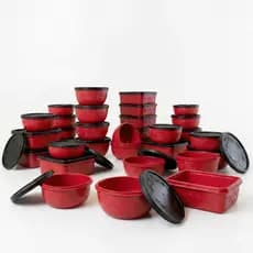 Kit 21 Potes Plásticos Com Tampa Preta Tamanhos Variados Organização hermeticos Livre De BPA Free Resistente