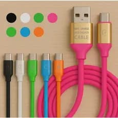 Cabo de silicone Turbo USB 1.2m resistente Colorido - iPhone / Micro USB / Tipo-C