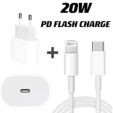 Carregador completo Fonte 20w USB/C + Cabo lightning conexão