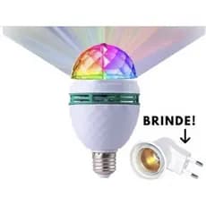 Lampada Colorida Giratoria  Led Bola Maluca + Adaptador Tomada