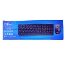 Kit Teclado E Mouse C/fio Usb 1200dpi Key-8387 Inova Preto
