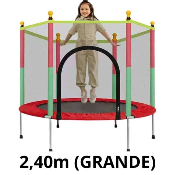 Cama Elástica Trampolim Pula Pula Infantil 2,40m Grande Confortavel Cores Vibrantes Diversao Garantida 2,4m 100kgs