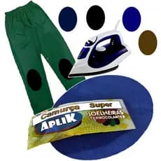 Joelheira ApliK Termocolante - Camurça -Uniforme escolar - Proteção Roupa Infantil
